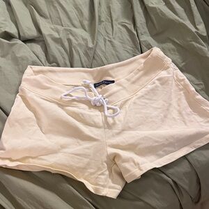 Brandy Melville Cream Drawstring Lounge Shorts